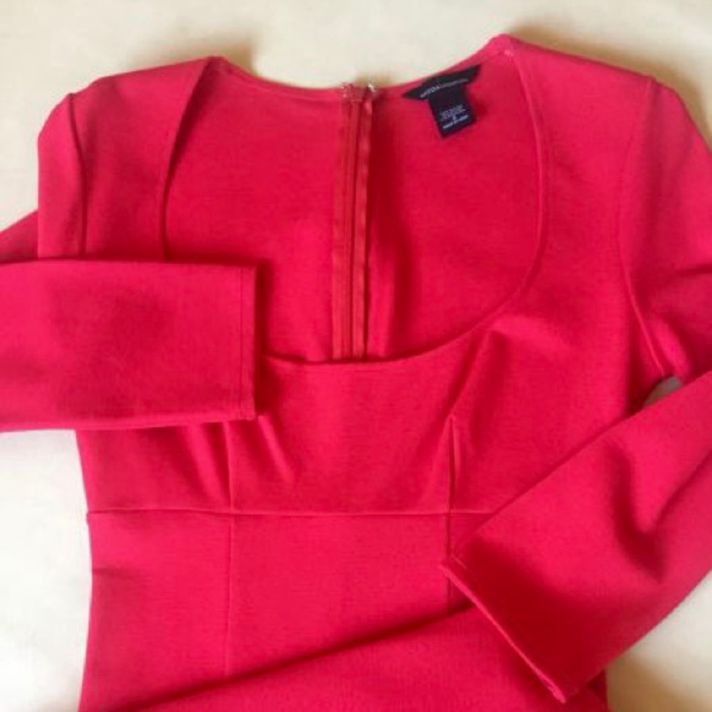 🍒 vintage Cherry red , 3/4 sleeve, scoop neck dress! Moda Itnl. Sz 6